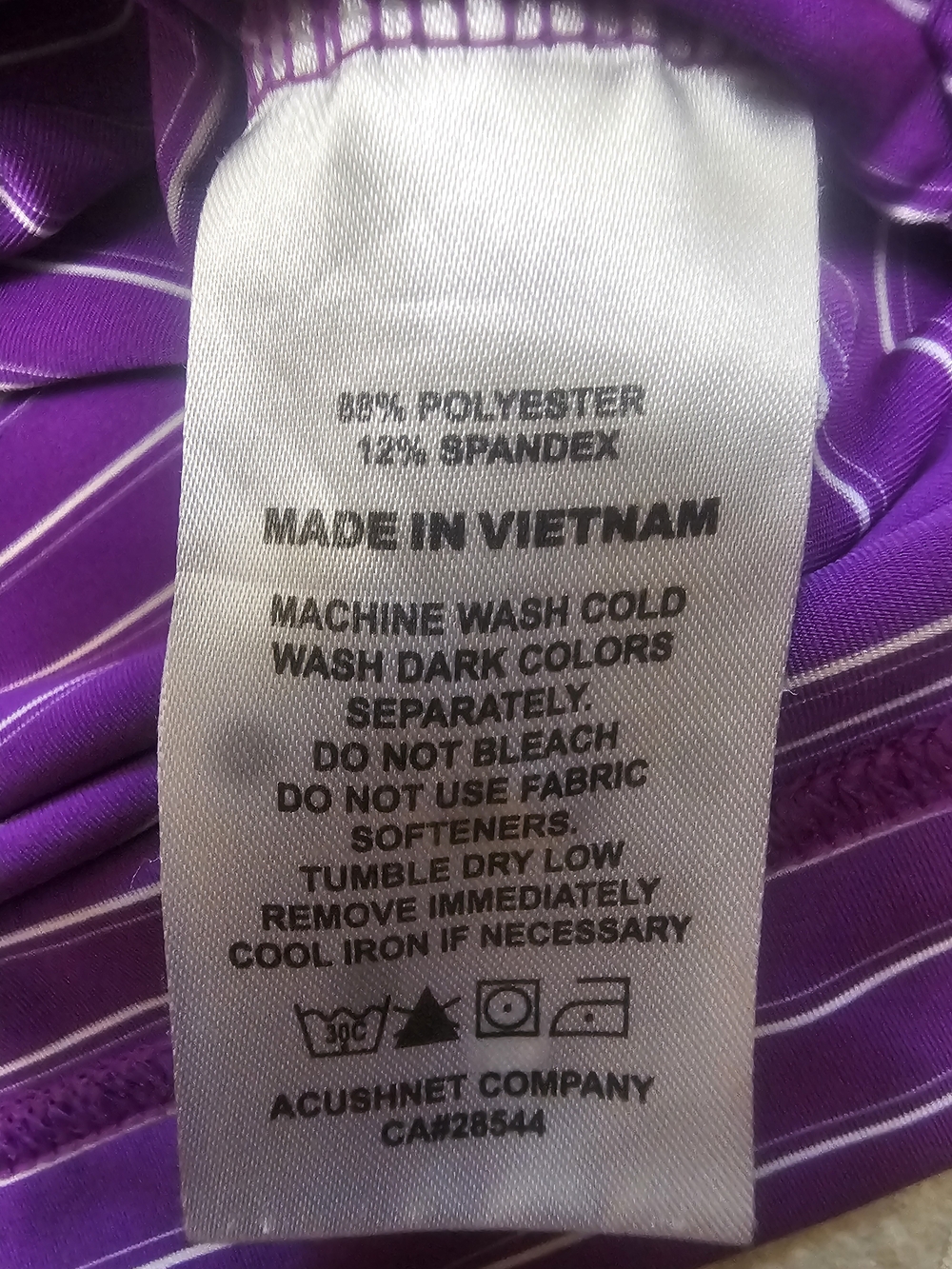 FootJoy FJ Men's Medium Purple Striped Golf Polo Shirt Stretch Performance 1926 - Picture 5 of 5